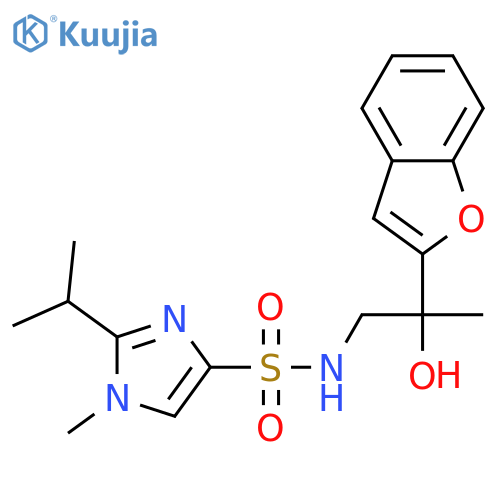 N-[2-(1-benzofuran-2-yl)-2-hydroxypropyl]-1-methyl-2-(propan-2-yl)-1H-imidazole-4-sulfonamide structure