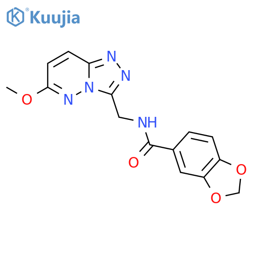 N-({6-methoxy-[1,2,4]triazolo[4,3-b]pyridazin-3-yl}methyl)-2H-1,3-benzodioxole-5-carboxamide structure