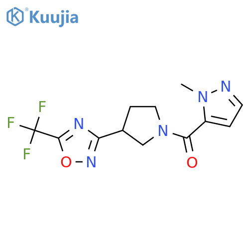 3-1-(1-methyl-1H-pyrazole-5-carbonyl)pyrrolidin-3-yl-5-(trifluoromethyl)-1,2,4-oxadiazole structure