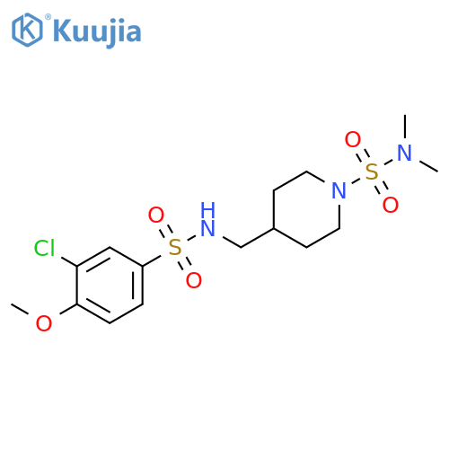4-[(3-chloro-4-methoxybenzenesulfonamido)methyl]-N,N-dimethylpiperidine-1-sulfonamide structure