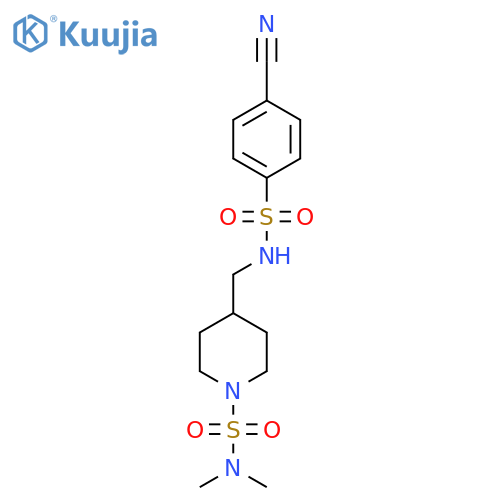 4-[(4-cyanobenzenesulfonamido)methyl]-N,N-dimethylpiperidine-1-sulfonamide structure