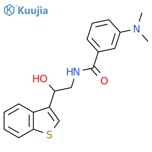 N-[2-(1-benzothiophen-3-yl)-2-hydroxyethyl]-3-(dimethylamino)benzamide structure