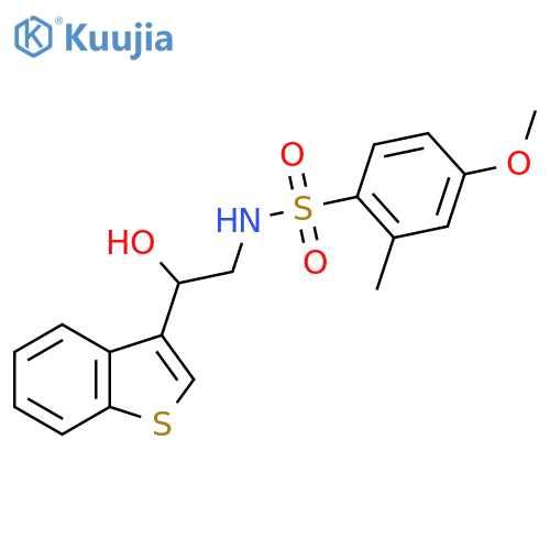 N-[2-(1-benzothiophen-3-yl)-2-hydroxyethyl]-4-methoxy-2-methylbenzene-1-sulfonamide structure
