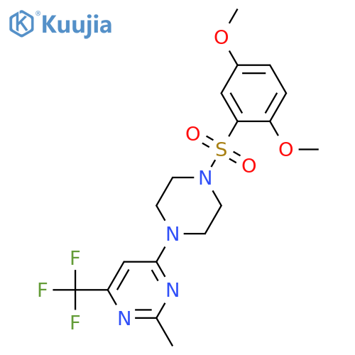 4-[4-(2,5-dimethoxybenzenesulfonyl)piperazin-1-yl]-2-methyl-6-(trifluoromethyl)pyrimidine structure
