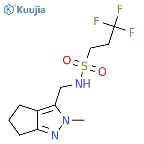 3,3,3-trifluoro-N-({2-methyl-2H,4H,5H,6H-cyclopenta[c]pyrazol-3-yl}methyl)propane-1-sulfonamide structure