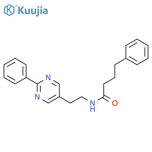 4-phenyl-N-[2-(2-phenylpyrimidin-5-yl)ethyl]butanamide structure