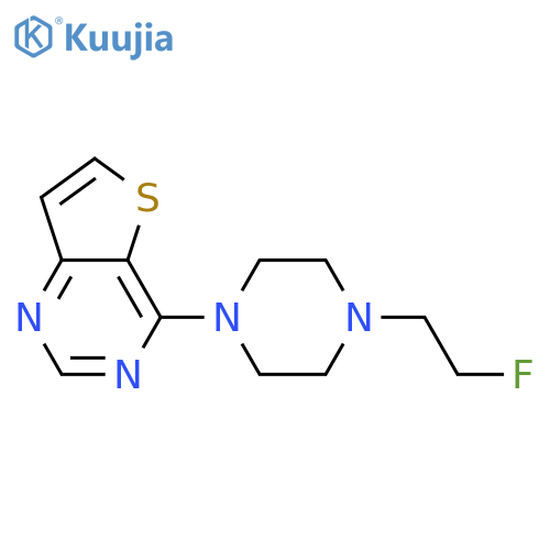 1-(2-fluoroethyl)-4-{thieno3,2-dpyrimidin-4-yl}piperazine structure