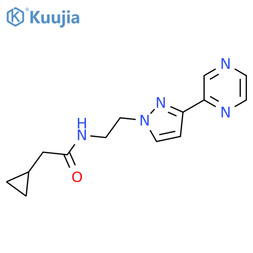 2-cyclopropyl-N-{2-3-(pyrazin-2-yl)-1H-pyrazol-1-ylethyl}acetamide structure
