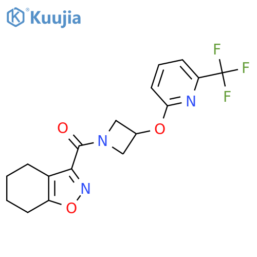 3-(3-{[6-(trifluoromethyl)pyridin-2-yl]oxy}azetidine-1-carbonyl)-4,5,6,7-tetrahydro-1,2-benzoxazole structure