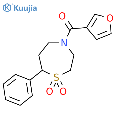 4-(furan-3-carbonyl)-7-phenyl-1lambda6,4-thiazepane-1,1-dione structure