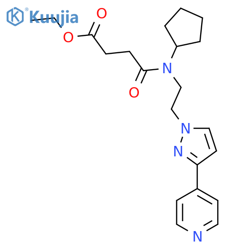 ethyl 3-cyclopentyl({2-3-(pyridin-4-yl)-1H-pyrazol-1-ylethyl})carbamoylpropanoate structure