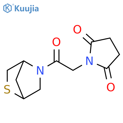 1-(2-oxo-2-{2-thia-5-azabicyclo[2.2.1]heptan-5-yl}ethyl)pyrrolidine-2,5-dione structure