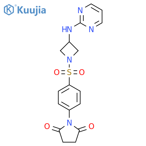 1-4-({3-(pyrimidin-2-yl)aminoazetidin-1-yl}sulfonyl)phenylpyrrolidine-2,5-dione structure