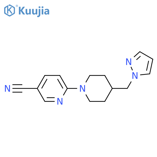 6-{4-(1H-pyrazol-1-yl)methylpiperidin-1-yl}pyridine-3-carbonitrile structure