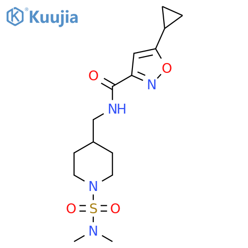 5-cyclopropyl-N-{[1-(dimethylsulfamoyl)piperidin-4-yl]methyl}-1,2-oxazole-3-carboxamide structure