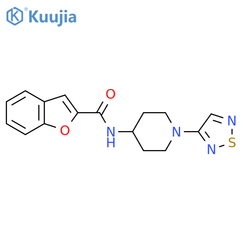 N-[1-(1,2,5-thiadiazol-3-yl)piperidin-4-yl]-1-benzofuran-2-carboxamide structure