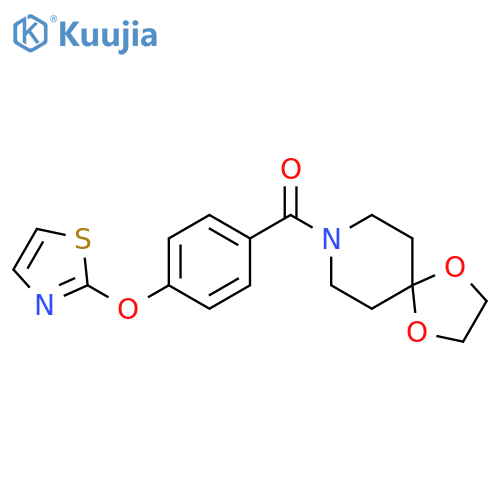 8-4-(1,3-thiazol-2-yloxy)benzoyl-1,4-dioxa-8-azaspiro4.5decane structure