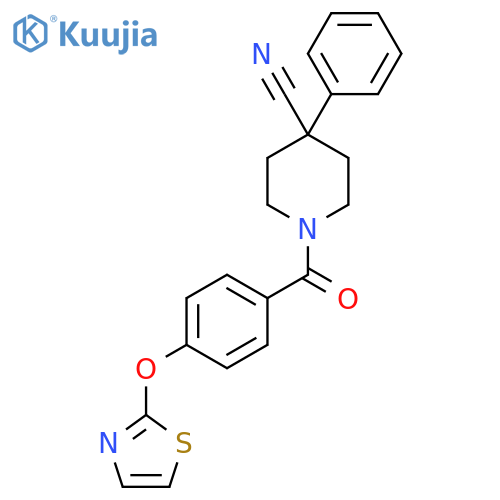 4-phenyl-1-4-(1,3-thiazol-2-yloxy)benzoylpiperidine-4-carbonitrile structure