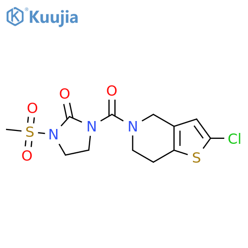 1-{2-chloro-4H,5H,6H,7H-thieno[3,2-c]pyridine-5-carbonyl}-3-methanesulfonylimidazolidin-2-one structure