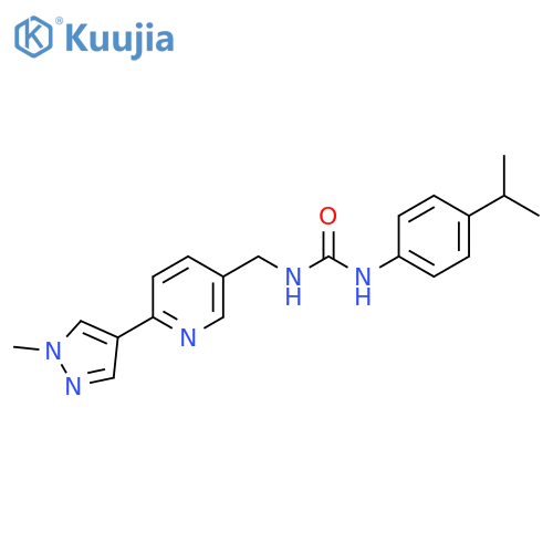 3-{6-(1-methyl-1H-pyrazol-4-yl)pyridin-3-ylmethyl}-1-4-(propan-2-yl)phenylurea structure