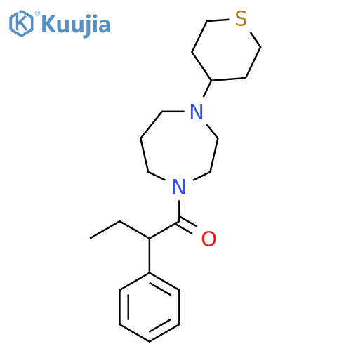 2-phenyl-1-[4-(thian-4-yl)-1,4-diazepan-1-yl]butan-1-one structure