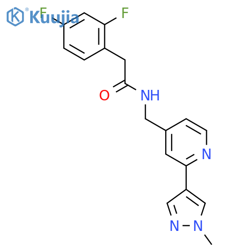 2-(2,4-difluorophenyl)-N-{[2-(1-methyl-1H-pyrazol-4-yl)pyridin-4-yl]methyl}acetamide structure