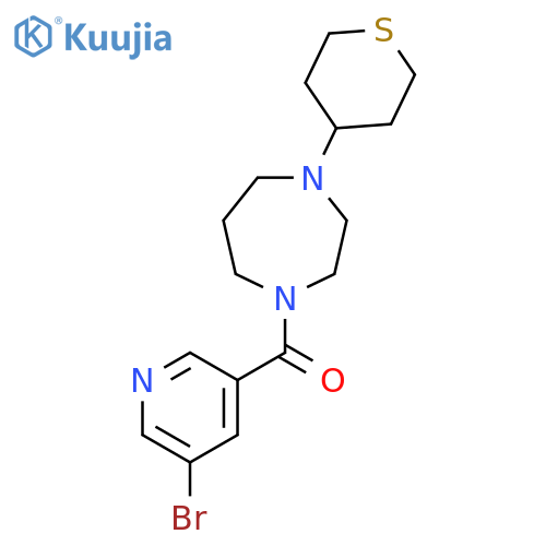 1-(5-bromopyridine-3-carbonyl)-4-(thian-4-yl)-1,4-diazepane structure