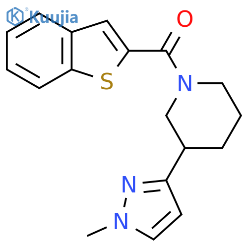 1-(1-benzothiophene-2-carbonyl)-3-(1-methyl-1H-pyrazol-3-yl)piperidine structure