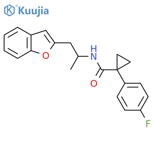 N-1-(1-benzofuran-2-yl)propan-2-yl-1-(4-fluorophenyl)cyclopropane-1-carboxamide structure