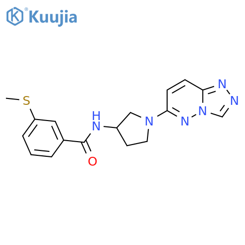 3-(methylsulfanyl)-N-(1-{1,2,4triazolo4,3-bpyridazin-6-yl}pyrrolidin-3-yl)benzamide structure