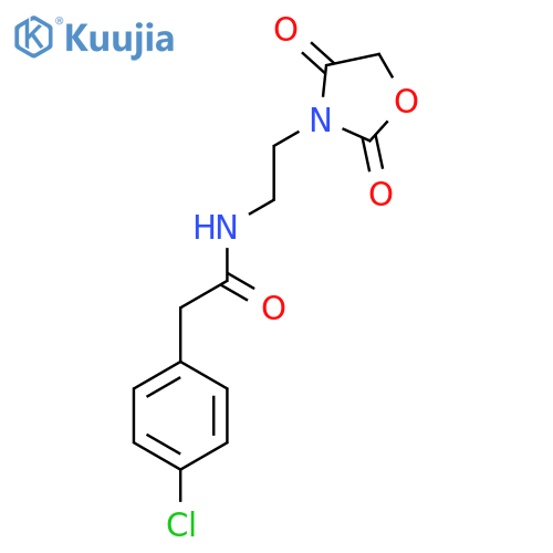 2-(4-chlorophenyl)-N-2-(2,4-dioxo-1,3-oxazolidin-3-yl)ethylacetamide structure