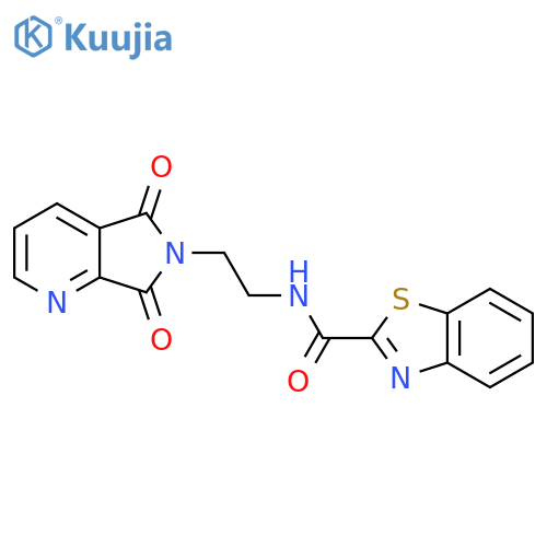 N-(2-{5,7-dioxo-5H,6H,7H-pyrrolo3,4-bpyridin-6-yl}ethyl)-1,3-benzothiazole-2-carboxamide structure