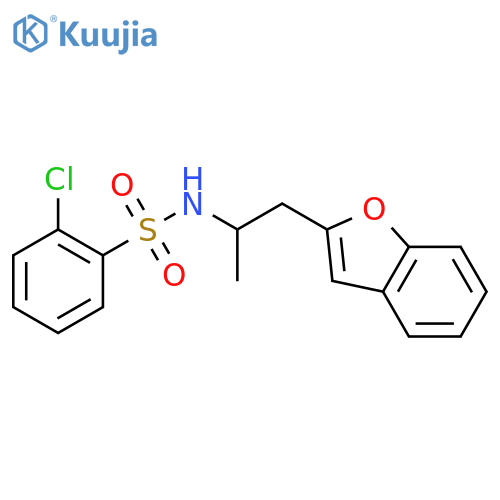 N-1-(1-benzofuran-2-yl)propan-2-yl-2-chlorobenzene-1-sulfonamide structure