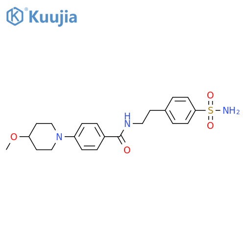 4-(4-methoxypiperidin-1-yl)-N-[2-(4-sulfamoylphenyl)ethyl]benzamide structure