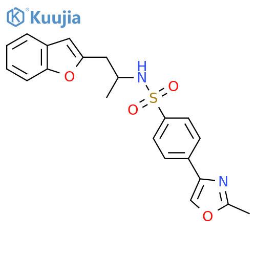 N-1-(1-benzofuran-2-yl)propan-2-yl-4-(2-methyl-1,3-oxazol-4-yl)benzene-1-sulfonamide structure