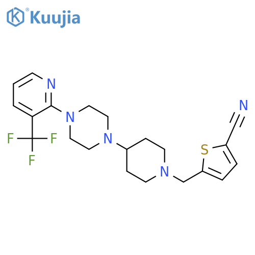 5-[(4-{4-[3-(trifluoromethyl)pyridin-2-yl]piperazin-1-yl}piperidin-1-yl)methyl]thiophene-2-carbonitrile structure