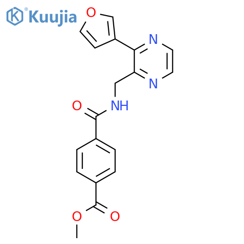 methyl 4-({3-(furan-3-yl)pyrazin-2-ylmethyl}carbamoyl)benzoate structure