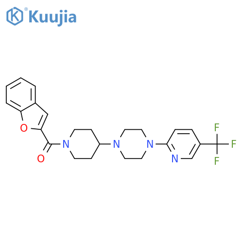 1-[1-(1-benzofuran-2-carbonyl)piperidin-4-yl]-4-[5-(trifluoromethyl)pyridin-2-yl]piperazine structure
