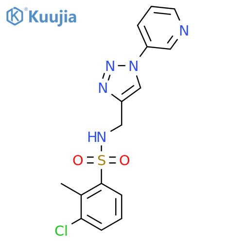 3-chloro-2-methyl-N-{[1-(pyridin-3-yl)-1H-1,2,3-triazol-4-yl]methyl}benzene-1-sulfonamide structure
