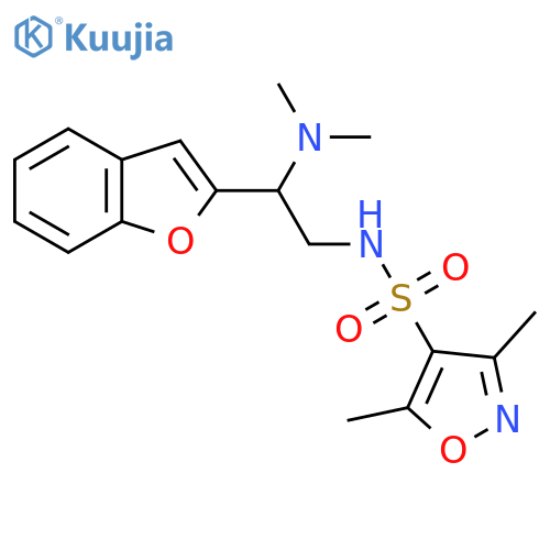 N-2-(1-benzofuran-2-yl)-2-(dimethylamino)ethyl-3,5-dimethyl-1,2-oxazole-4-sulfonamide structure