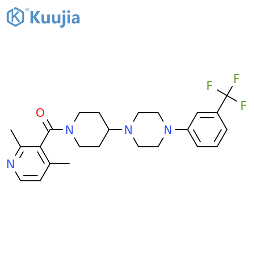 1-[1-(2,4-dimethylpyridine-3-carbonyl)piperidin-4-yl]-4-[3-(trifluoromethyl)phenyl]piperazine structure