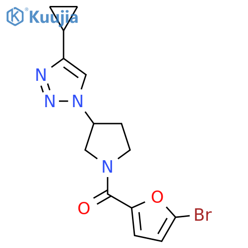 1-1-(5-bromofuran-2-carbonyl)pyrrolidin-3-yl-4-cyclopropyl-1H-1,2,3-triazole structure