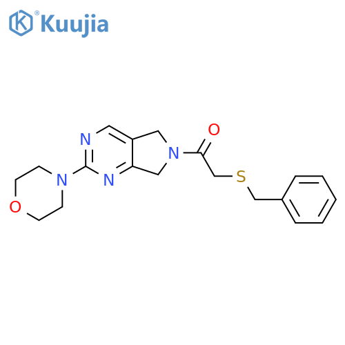 2-(benzylsulfanyl)-1-2-(morpholin-4-yl)-5H,6H,7H-pyrrolo3,4-dpyrimidin-6-ylethan-1-one structure