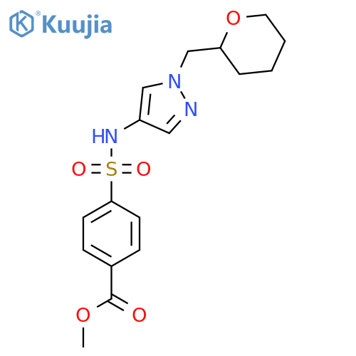 methyl 4-(N-(1-((tetrahydro-2H-pyran-2-yl)methyl)-1H-pyrazol-4-yl)sulfamoyl)benzoate structure
