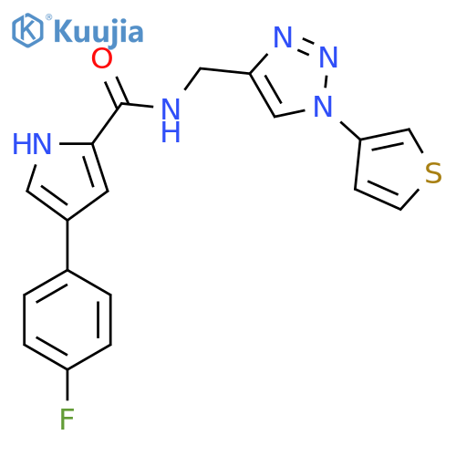 4-(4-fluorophenyl)-N-{[1-(thiophen-3-yl)-1H-1,2,3-triazol-4-yl]methyl}-1H-pyrrole-2-carboxamide structure