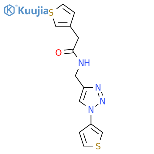 2-(thiophen-3-yl)-N-{[1-(thiophen-3-yl)-1H-1,2,3-triazol-4-yl]methyl}acetamide structure