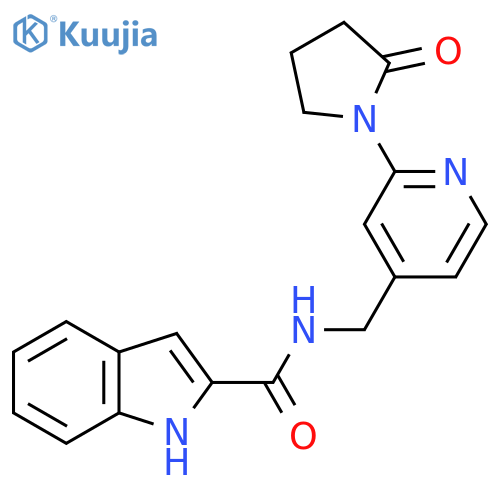 N-{[2-(2-oxopyrrolidin-1-yl)pyridin-4-yl]methyl}-1H-indole-2-carboxamide structure