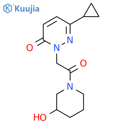 6-cyclopropyl-2-[2-(3-hydroxypiperidin-1-yl)-2-oxoethyl]-2,3-dihydropyridazin-3-one structure