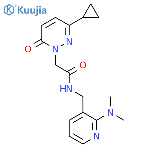 2-(3-cyclopropyl-6-oxo-1,6-dihydropyridazin-1-yl)-N-{[2-(dimethylamino)pyridin-3-yl]methyl}acetamide structure