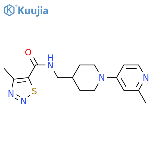 4-methyl-N-[[1-(2-methylpyridin-4-yl)piperidin-4-yl]methyl]thiadiazole-5-carboxamide structure